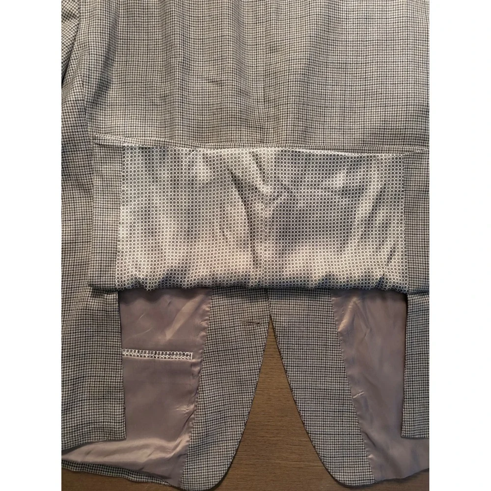 Mens Houndstooth Sport Coat Blazer Tan Blue 2 Button 52R